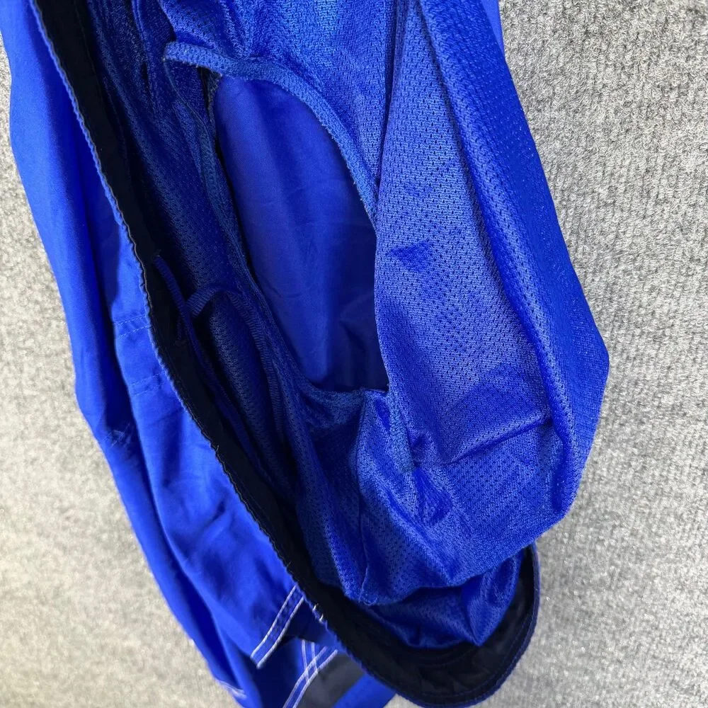 Nike Men Swim Trunks Board Shorts Size 2XL Blue Black Lined Cargo Pocket (40x6)